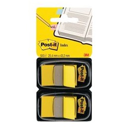 Post-it Index Flags 50 per Pack 25mm Yellow Ref 680-YEEU [Pack 2]
