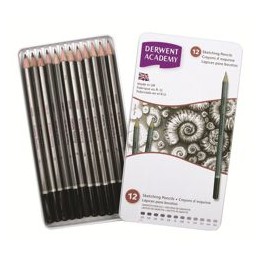 Derwent Academy Sketching Pencils 6B - 5H Ref 2301946 [Pack 12]
