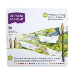 Derwent Academy Watercolour Pencils High-quality Pigments Assorted Ref 2301942 [Pack 24]