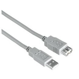 Hama USB Extension Cable A-Male Plug to A-Female Jack Quality Shielded UL Style 1.8m Ref 30619