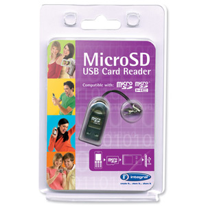 Intgral Card Reader USB for MicroSD MicroSDHC Media Memory Cards Ref INCRMSDMINIUSB