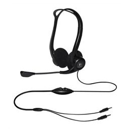 Logitech PC860 Stereo Headset Adjustable Microphone Boom 3.5mm Audio Jack In-line Controls Ref 981-000094