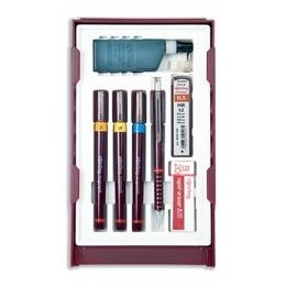 Rotring Isograph College Set with 3 Pens 0.25/0.35/0.5mm 1 Mechanical Pencil 0.5mm Ref S0699380