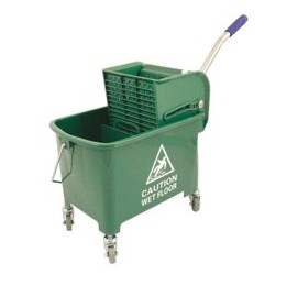 Charles Bentley Mop Bucket Mobile Colour-coded with Handle 4 Castors 20 Litre Green Ref SPC/MB20G