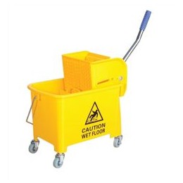 Charles Bentley Mop Bucket Mobile Colour-coded with Handle 4 Castors 20 Litre Yellow Ref SPC/MB20Y