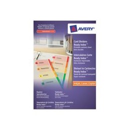 Avery ReadyIndex Dividers Card with Coloured Contents Sheet Matching Mylar Tabs Mar-Apr Ref 10100402