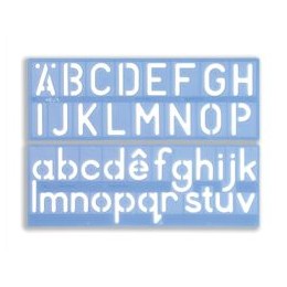 Helix Stencil Set of Letters Numbers and �/p Symbols 50mm Upper And Lower Case 4-piece Ref H57010