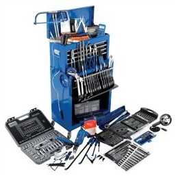 Draper General Tool Kit Roller Cabinet with Hammer Drill and Hand Tools W616xD330xH1080mm Ref 43748