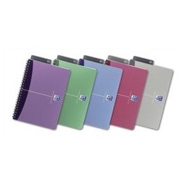 Oxford Office Notebook Wirebound Polypropylene 180pp 90gsm 110x170mm Assorted Ref 100105213 [Pack 10]