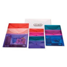 Elba Snap Wallet Polypropylene Integrated Stud Fastening A4 Translucent Assorted Ref 100081051 [Pack 5]