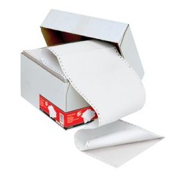 5 Star Listing Paper 2-Part Carbonless Perforated 60gsm 11inchx241mm Plain [1000 Sheets]