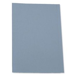 5 Star Square Cut Folder Recycled Pre-punched 250gsm Foolscap Blue [Pack 100]