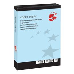 5 Star Coloured Copier Paper Multifunctional Ream-Wrapped 80gsm A4 Blue [500 Sheets]