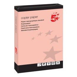 5 Star Coloured Copier Paper Multifunctional Ream-Wrapped 80gsm A4 Pink [500 Sheets]