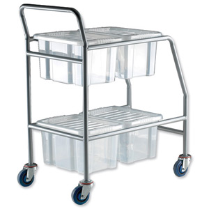Trexus Quick Shelf System Container Storage Trolley with 4 Storage Boxes W910xD510xH1040mm