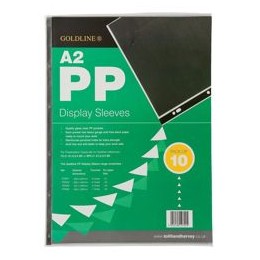 Goldline Display Sleeves Polypropylene Reinforced 150 Micron 6 Hole A2 Clear Ref PDSA2Z [Pack 10]
