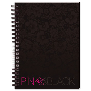 Oxford Pink and Black Book Wirebound Hardback Ruled 140pp 90gsm A6 Black Ref 100080505 [Pack 5]