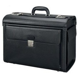 Alassio Vicenza Pilot Case Multi-section 2 Combination Locks Leather-look Black Ref 45047
