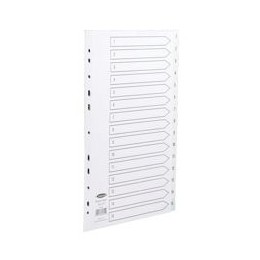 Concord White Index Polypropylene 120 Micron Europunched 1-15 A4 Ref 64301