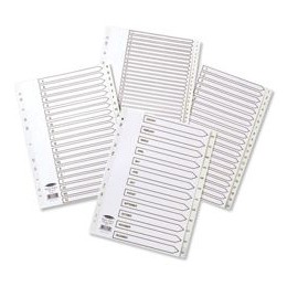 Concord White Index Polypropylene 120 Micron Europunched 1-20 A4 Ref 64401