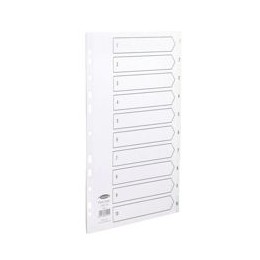 Concord White Index Polypropylene 120 Micron Europunched 1-10 A4 Ref 64101