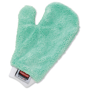 Rubbermaid Q652-00 Microfibre Dust Thumb Mitt Green Ref Q652-00-GR0 [Pack 3]