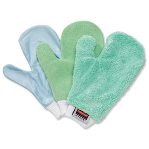 Rubbermaid Microfibre Mitts Assorted Ref Q65123ASSTD [Pack 3]