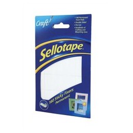 Sellotape Sticky Fixers Double-sided 12x25mm 140 Pads Ref 1445422 [Pack 6]