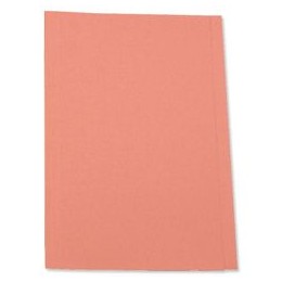 5 Star Square Cut Folder Recycled Pre-punched 180gsm Foolscap Pink [Pack 100]