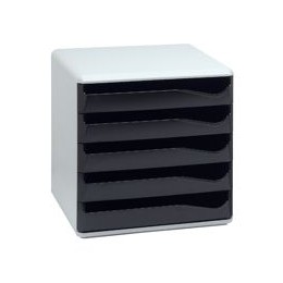 Leitz Post Set Filing Unit with 5 Drawers A4 W291xD352xH291mm Black and Grey Ref 5280-95