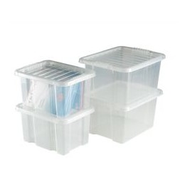 Trexus Quick Shelf System Storage Container Box Plastic with Lid W325xD430xH245mm [Pack 21]