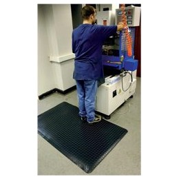 COBA Deckplate Mat PVC Diamond Tread Foam-backed W900xD1500xH14mm Black Ref DP010915
