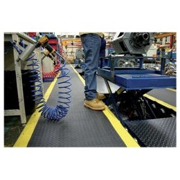 COBA Safety Deckplate Mat PVC Diamond Tread Foam-backed Yellow-bordered W600xD900mm Black Ref SD010701