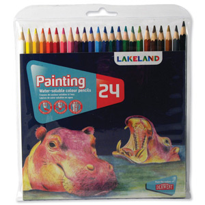 Lakeland Painting Pencils Hexagonal Barrel Water-soluble Hard-wearing Assorted Ref 33255 [Pack 24]