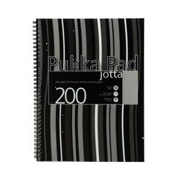 Pukka Pad Jotta Notebook Wirebound Plastic Punched 200pp 80gsm A4 Black Stripes Ref JP018-5 [Pack 3]