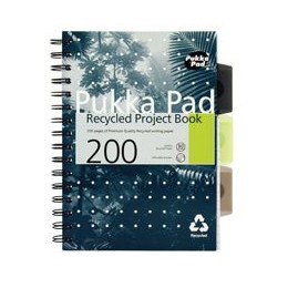 Pukka Pad Project Book Recycled Wirebound Perforated Ruled 5-Divider 200pp 80gsm A5 Ref 6051-REC [Pack 3]
