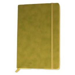 Silvine Executive Soft Feel Notebook Ruled with Marker Ribbon 160pp 90gsm A5 Lime Green Ref 197G