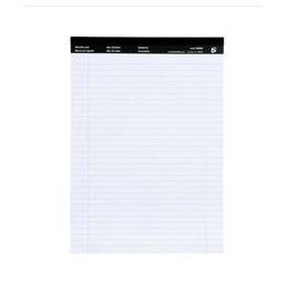 5 Star Executive Pad Perforated Top Feint Ruled Blue Margin Red 50 Sheets A4 White [Pack 10]