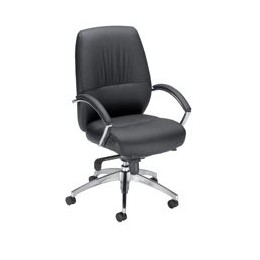 Influx S1 Manager Armchair Leather-look Seat W500xD500xH520-610mm Black Ref 11006-02