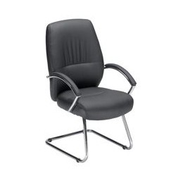 Influx S1 Visitors Armchair Leather-look Seat W500xD500xH480mm Black Ref 11006-Vis