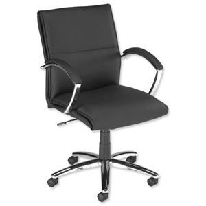 Influx S3 Manager Armchair Leather-look Seat W530xD480xH440-560mm Black Ref 10420-02