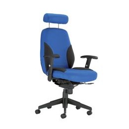 Influx Energize Aviator Armchair Seat W540xD450xH490-590mm Black and Blue Ref 11199-01BlkBlu