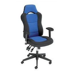 Influx Energize Racer Armchair Seat W540xD490xH440-570mm Black and Blue Ref 11187-01ABlkBlu