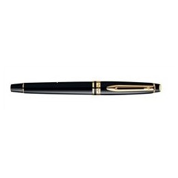 Waterman Expert III Fountain Pen Black Lacquer and 2-Tone Gold-plated Nib Gold Trim Medium Ref S0951660