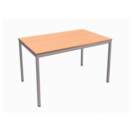 Trexus Rectangular Table with Silver Legs 18mm Top W1200xD750xH725mm Beech
