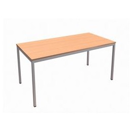 Trexus Rectangular Table with Silver Legs 18mm Top W1500xD750xH725mm Beech
