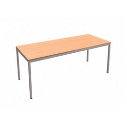 Trexus Rectangular Table with Silver Legs 18mm Top W1800xD750xH725mm Beech