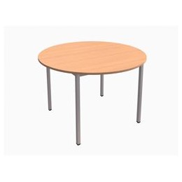 Trexus Circular Table with Silver Legs 18mm Top Dia1100xH725mm Beech