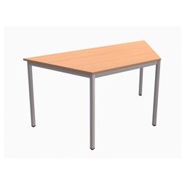 Trexus Trapezoidal Table with Silver Legs 18mm Top W1500xD650xH725mm Beech
