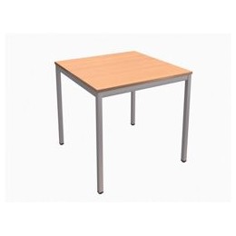 Trexus Square Table with Silver Legs 18mm Top W750xD750xH725mm Beech
